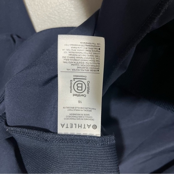 Athleta Brooklyn Mid Rise Ankle Pants Navy Blue Size 16 Style 198671 - Picture 9 of 11